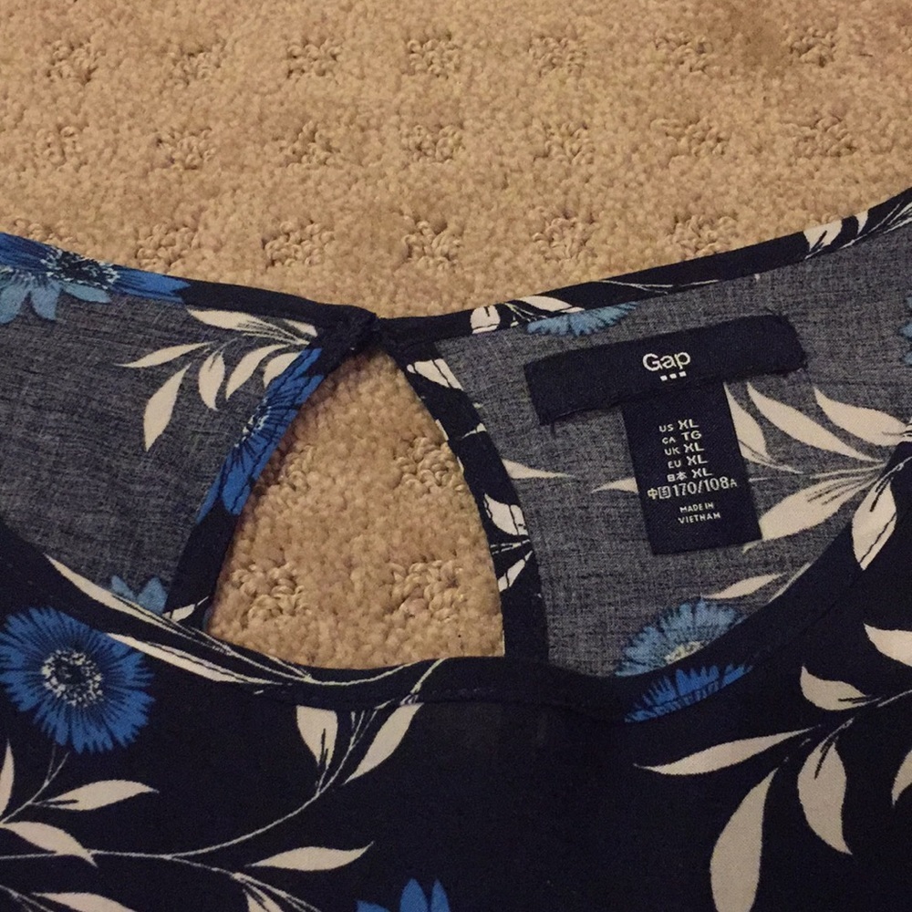 GAP Factory Blue Floral Blouse - Picture 3 of 4